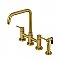 Kingston Brass KS8287DLBS Concord Two-Handle Bridge Kitchen Faucet with Brass Sprayer, Brushed Brass
