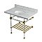 Kingston Brass KVPB3630MAB7 Templeton 36" Console Sink with Acrylic Legs (8-Inch, 3 Hole), Carrara Marble/Brushed Brass